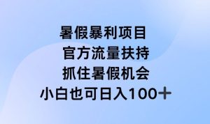 暑假暴利直播项目,官方流量扶持,把握暑假机会【揭秘】-聊项目