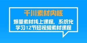 (11554期)千川素材-内核,爆量素材线上课程,系统化学习12节短视频素材课程-聊项目