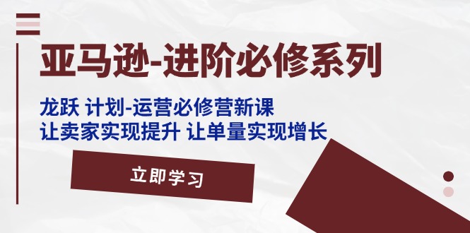 （11623期）亚马逊-进阶必修系列，龙跃 计划-运营必修营新课，让卖家实现提升 让单…-聊项目