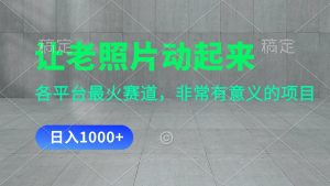 (11671期)让老照片动起来,一天变现1000+,各平台最火赛道,看完就会-聊项目