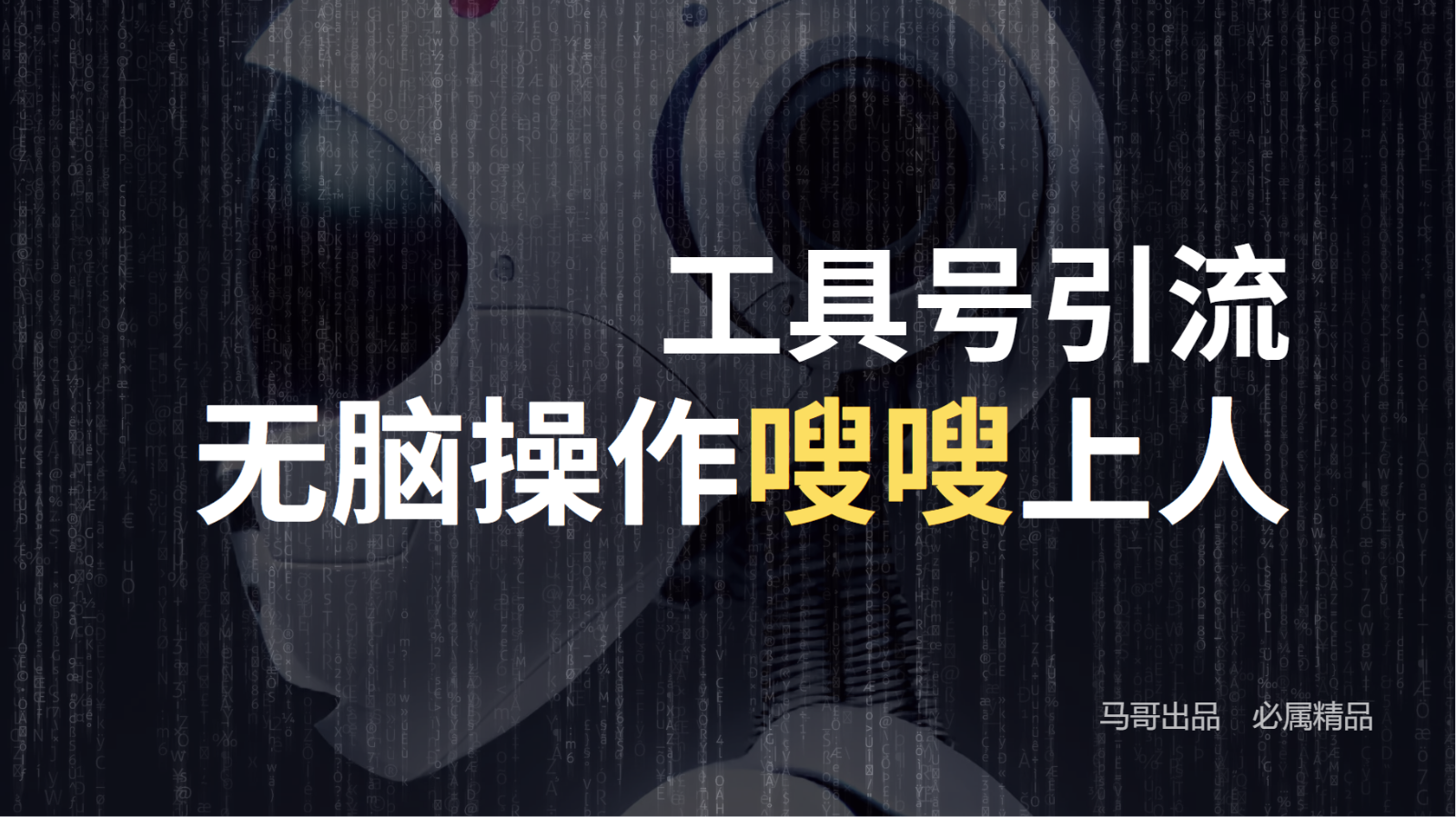 工具号高效引流法，嗖嗖上人，日引1000+，直接搬运，无脑操作-聊项目