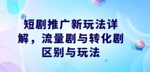 短剧推广新玩法详解,流量剧与转化剧区别与玩法-聊项目