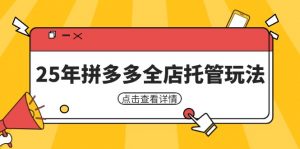 25年拼多多全店托管玩法，矩阵动销裂变玩法如何低风险盈利 新手运营秘籍-聊项目