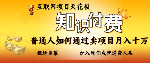 互联网项目天花板，知付付费项目，普通人如何通过卖项目月入十个，拒绝韭菜【揭秘】-聊项目