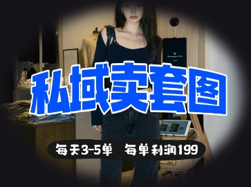 私域卖套图每天3-5单，每单利润99-聊项目