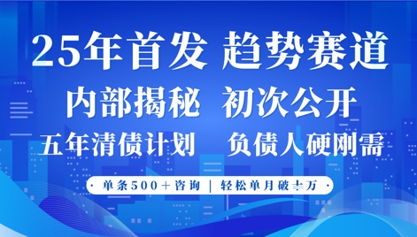 2025年首次公开，真正的事业型赛道，客咨不断，单月轻松破W-聊项目