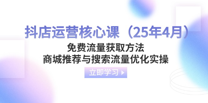 抖店运营核心课(25年4月-聊项目