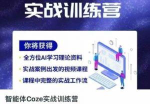 智能体Coze实战训练营,掌握新时代效率工具,让你人生即刻开挂-聊项目