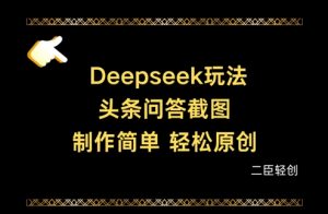 Deepseek头条问答截图，制作简单，轻松原创-聊项目