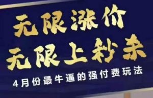 4月12号拼多多线上课,无限涨价,无限上秒杀,4月份最牛逼的强付费玩法-聊项目