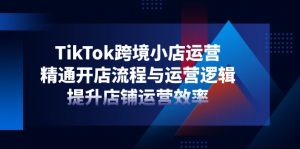 TikTok跨境小店运营，精通开店流程与运营逻辑，提升店铺运营效率-聊项目