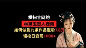 横扫全网的林黛玉怼人视频，如何做到九条作品涨粉7.8万，轻松日变现1k-聊项目