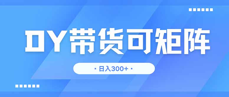 DY带货，日入300＋矩阵无上限-聊项目
