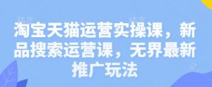 淘宝天猫运营实操课，新品搜索运营课，无界最新推广玩法-聊项目
