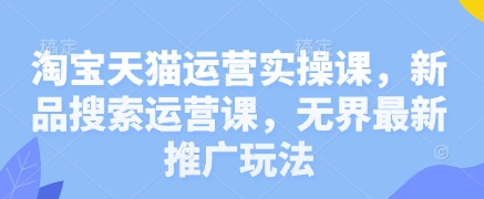 淘宝天猫运营实操课，新品搜索运营课，无界最新推广玩法-聊项目