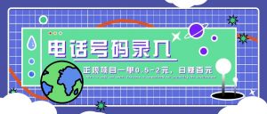 某音电话号码录入,大厂旗下正规项目一单0.5-2元,轻松赚外快,日入百元不是梦!-聊项目