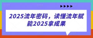 2025流年密码，读懂流年赋能2025拿成果-聊项目