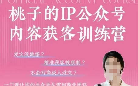 桃子IP公众号内容获客训练营(第3期)，一门让你公众号从0到商业闭环的课程-聊项目