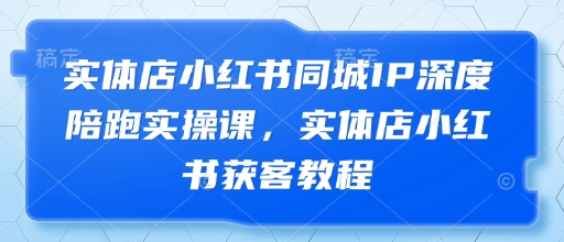 实体店小红书同城IP深度陪跑实操课，实体店小红书获客教程-聊项目