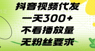 抖音视频代发一天3张+，不看播放量，无粉丝要求【揭秘】-聊项目