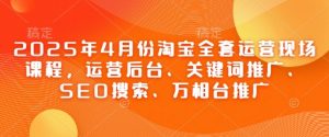 2025年4月份淘宝全套运营现场课程，运营后台、关键词推广、SEO搜索、万相台推广-聊项目