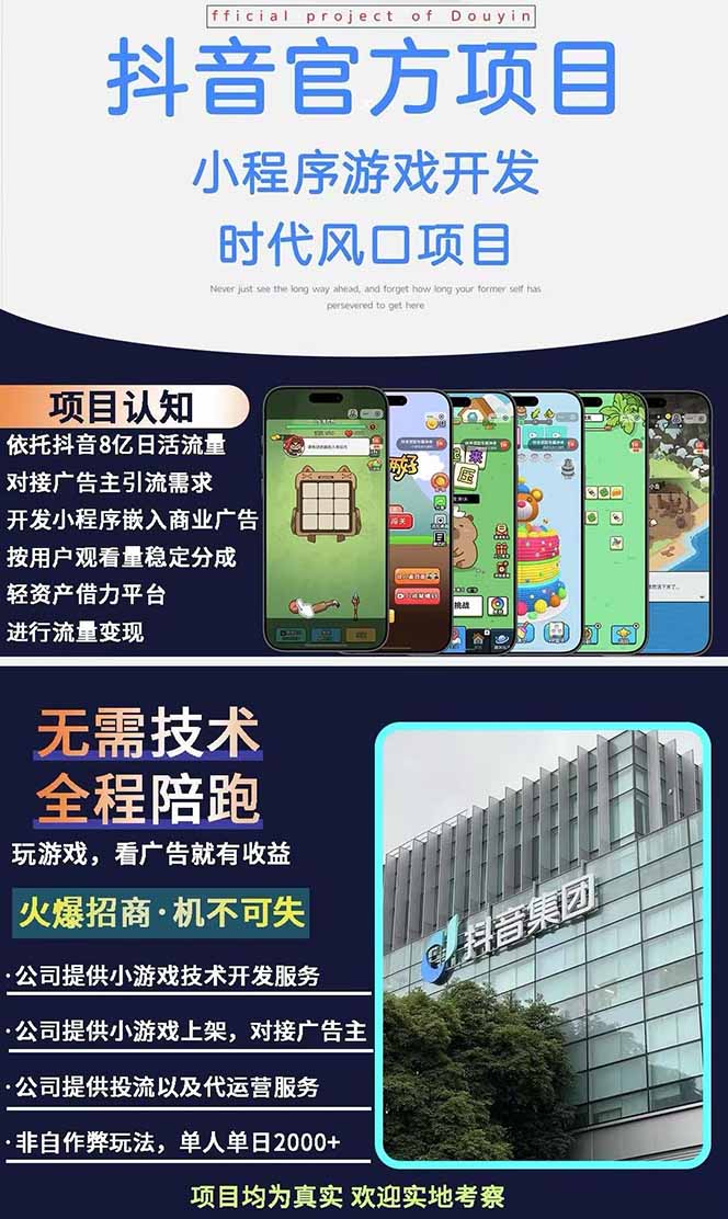 图片[1]-2025最热抖音官方项目 Ai时代风口项目小程序游戏开发 实测单个游戏日收…-聊项目