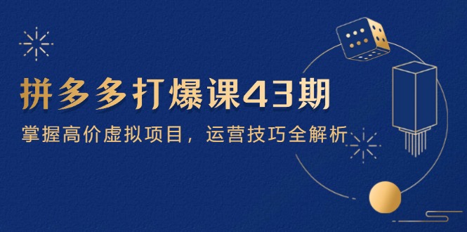拼多多打爆课第 43 期，掌握高价虚拟项目，运营技巧全解析(15节-聊项目