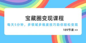 宝藏圈变现课程,每天5分钟,多领域多维度技巧助你轻松变现(189节-聊项目