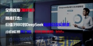 精准打击：价值3980的DeepSeek私域引流实操课，小白实操无门槛，日引精准粉300+-聊项目