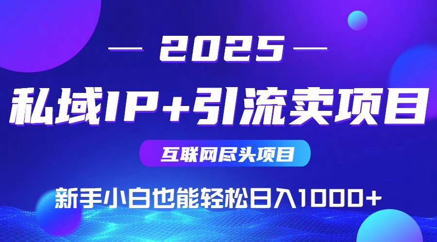 私域IP+卖项目，普通人小白也能轻松实现日入1000+-聊项目