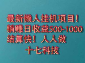 2025最新懒人挂机项目！长久稳定，解放双手！单日收益500+-聊项目