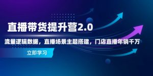 直播带货提升营2.0：流量逻辑数据，直播场景主题搭建，门店直播年销千万-聊项目
