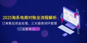 2025淘系电商对账全流程解析,订单售后资金处理,三大报表闭环管理-聊项目