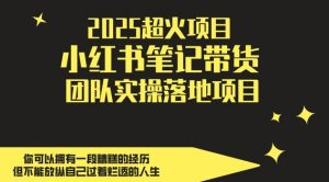 2025超火项目，副业最佳选择，小红书笔记带货团队实操落地项目，，轻松日入5张-聊项目