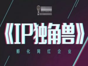IP独角兽，孵化网红企业，ip教程-聊项目
