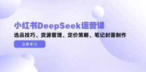小红书DeepSeek运营课，选品技巧、货源管理、定价策略、笔记封面制作-聊项目