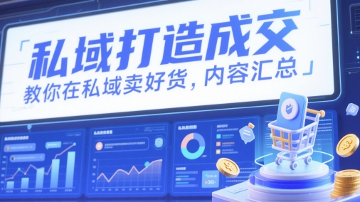 私域打造成交，教你在私域卖好货，内容汇总-聊项目