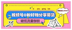 视频号0粉好物分享带货,突破低流量枷锁,实现月入4000+-聊项目