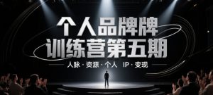 个人品牌训练营第五期,人脉·资源·个人IP·变现-聊项目