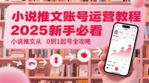 小说推文账号运营起号教程，2025新手必看，小说推文从0到1起号全攻略-聊项目