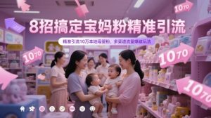 8招搞定宝妈粉精准引流，精准引流10万本地母婴粉，多渠道流量爆破玩法-聊项目