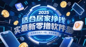 适合居家挣钱2025最新零撸软件，实测单日收入4张，多劳多得 一部手机即可操作【揭秘】-聊项目
