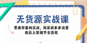 无货源实战课：零库存盈利实战，淘系拼多多运营，选品上架细节全流程-聊项目