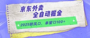 2025新风口，京东外卖全自动掘金，单窗口100+【揭秘】-聊项目