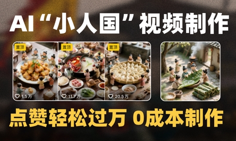 爆款1000W+播放微缩景观迷你小人国AI视频0成本制作全流程教学-聊项目