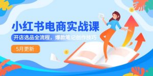 小红书电商实战课-5月更新,开店选品全流程,爆款笔记创作技巧-聊项目