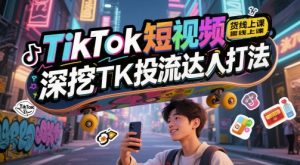 TikTok短视频带货线上课,深挖TK投流达人打法-聊项目