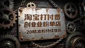 淘宝打付费创业粉单店每天稳定10-20精准粉持续增长【揭秘】-聊项目
