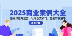 2025商业案例大全,短视频矩阵运营,私域裂变技巧,直播带货策略-聊项目
