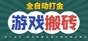 全自动游戏打金搬砖,不用守着照样日入1k,起号快收益快,火爆搬砖项目【揭秘】-聊项目